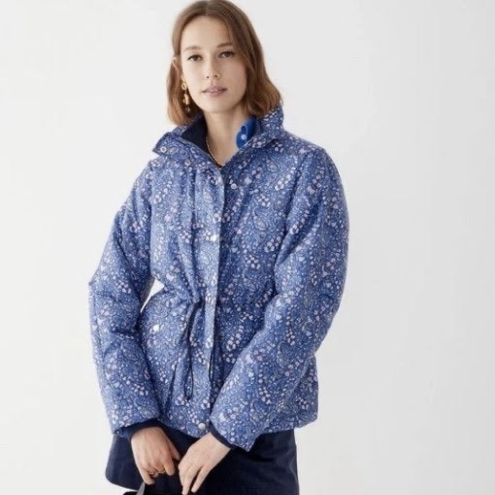 J. Crew Liberty London cinched waist puffer